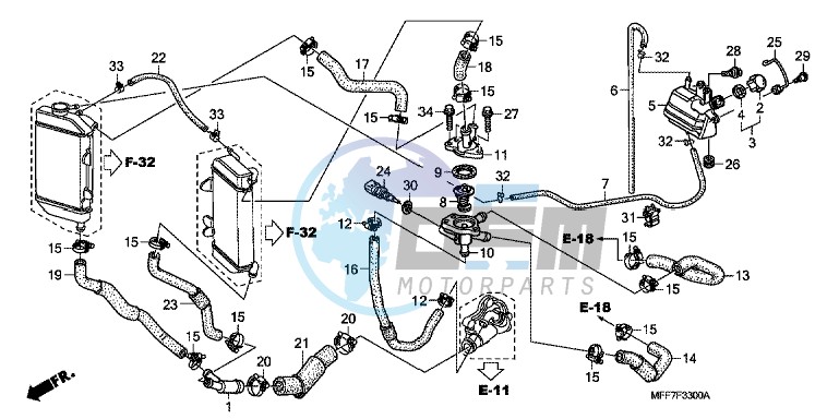 WATER HOSE/THERMOSTAT