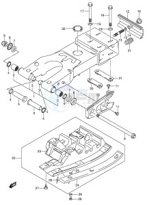 LT-Z400 (E3-E28) drawing REAR SWINGING ARM (MODEL K4 K5 K6 K7)