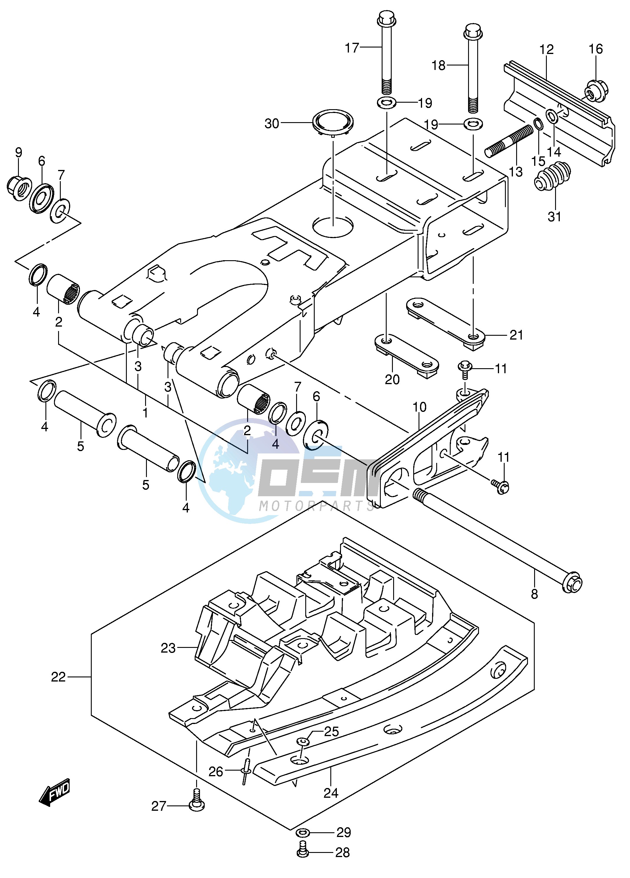 REAR SWINGING ARM (MODEL K4 K5 K6 K7)