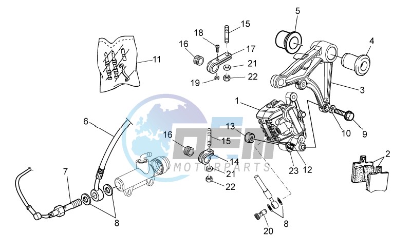 Rear brake caliper