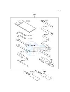 ZZR1400_ABS ZX1400D9F FR GB XX (EU ME A(FRICA) drawing Owner's Tools