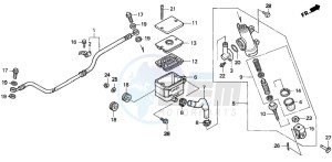 NX650 500 DOMINATOR drawing REAR BRAKE MASTER CYLINDER