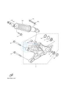 HW151 XENTER 150 (52S2) drawing REAR ARM & SUSPENSION