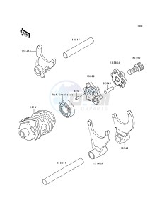 KX 250 L [KX250] (L2) [KX250] drawing GEAR CHANGE DRUM_SHIFT FORK-- S- -