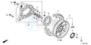 SH300C drawing REAR WHEEL/SWINGARM