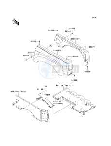 KRF 750 C [TERYX 750 4X4] (C8F) C8F drawing REAR FENDER-- S- -