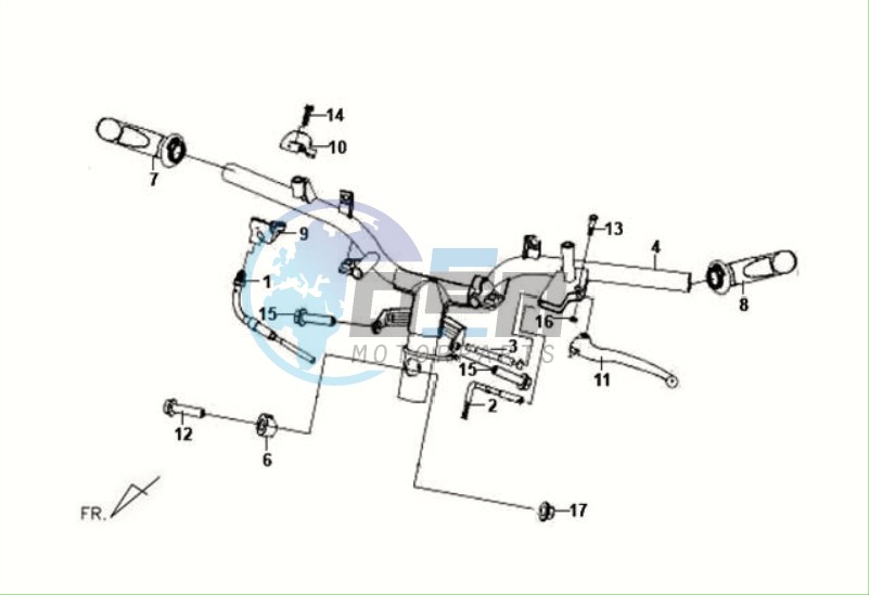 HANDLEBAR / BRAKE LEVERS CPL  L/R