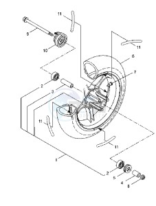 YQ AEROX 50 drawing FRONT WHEEL