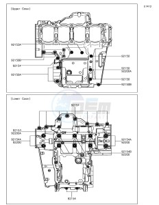 Z1000 ZR1000JHF XX (EU ME A(FRICA) drawing Crankcase Bolt Pattern