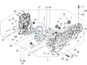 Liberty 125 4t 2v e3 drawing Crankcase