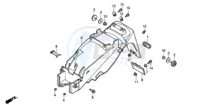 VFR750F drawing REAR FENDER (VFR750FL/FM/FN/FP)