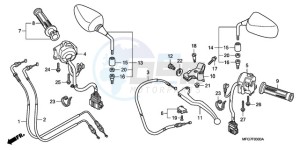 CB600F9 Europe Direct - (ED) drawing HANDLE LEVER/SWITCH/ CABLE