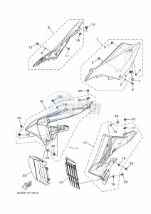 YZ125 (B4XA) drawing SIDE COVER