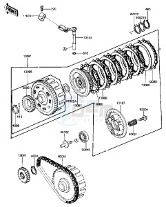 KZ 440 D [LTD BELT] (D2-D5) [LTD BELT] drawing CLUTCH -- KZ440-D3_D4_D5- -