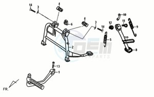 SYMPLY 50 drawing CENTRAL STAND -SIDE STAND- KICKSTARTER PEDAL