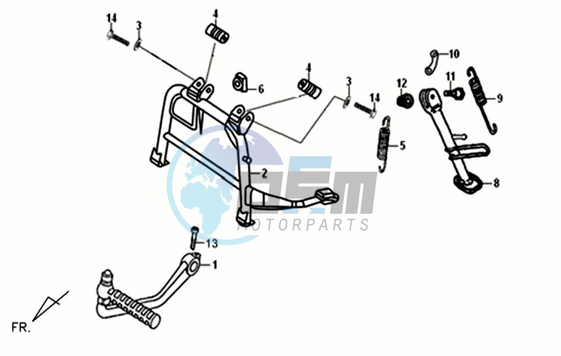 CENTRAL STAND -SIDE STAND- KICKSTARTER PEDAL