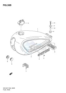 GN125 (E2) drawing FUEL TANK (MODEL Y)