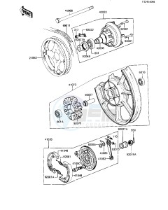 KZ 250 W [LTD BELT] (W1) [LTD BELT] drawing REAR WHEEL_HUB_BRAKE_BELT