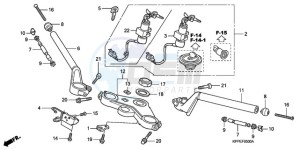 CBR125RW9 Europe Direct - (ED / WH) drawing HANDLE PIPE/TOP BRIDGE