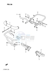 LT250R (E28) drawing FOOTREST (MODEL F G)