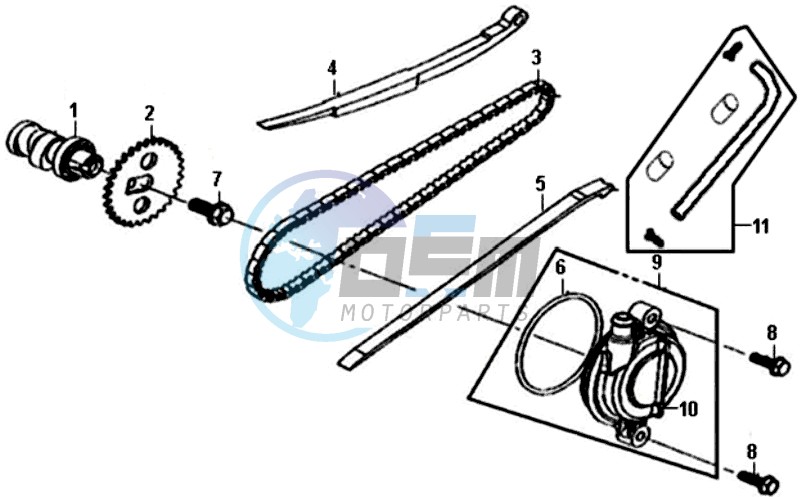 CHAIN / CHAIN TENSIONER  / CHAIN GUIDE