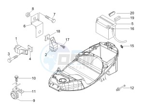 Liberty 125 4t Sport e3 (UK) UK drawing Remote control switches - Battery - Horn