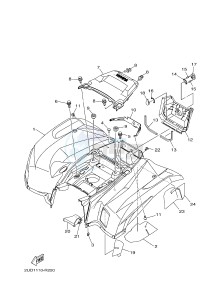 YFM700FWAD YFM70GPSH GRIZZLY 700 EPS SPECIAL EDITION (B1A5) drawing REAR FENDER