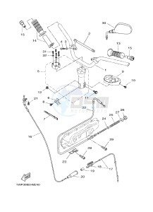 CW50 CW50LN 80 BOOSTER 13" NAKED (1WP6) drawing STEERING HANDLE & CABLE