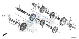 VFR1200XDLE CrossTourer ED drawing TRANSMISSION (VFR1200XD/XDA/XDL/XDS) (COUNTERSHAFT)