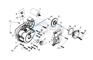 WOLF CARBURATED 125 drawing CRANKCASE COVER / GASKET