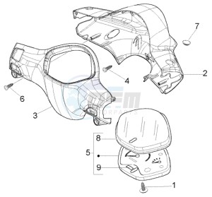 Liberty 50 4t RST drawing Speedometers Kms. - handlebar cover