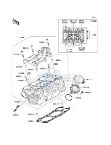 KLE 650 A [VERSYS] (9F-9F) A8F drawing CYLINDER HEAD