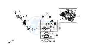 GTS 300i ABS drawing INLET / FUEL INJECTOR / THROTTLE VALVE BODY