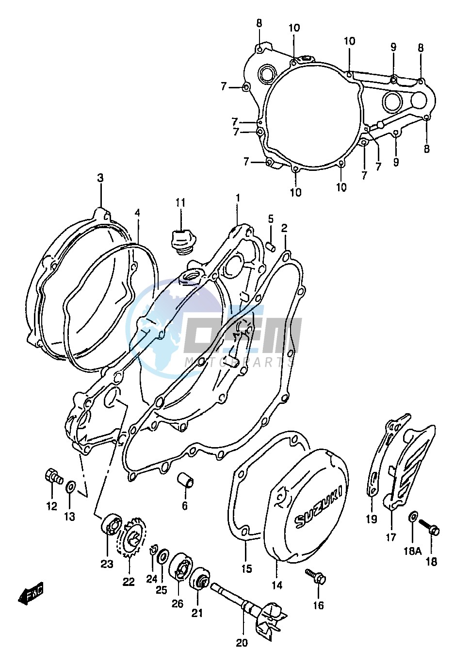 CRANKCASE COVER- WATER PUMP