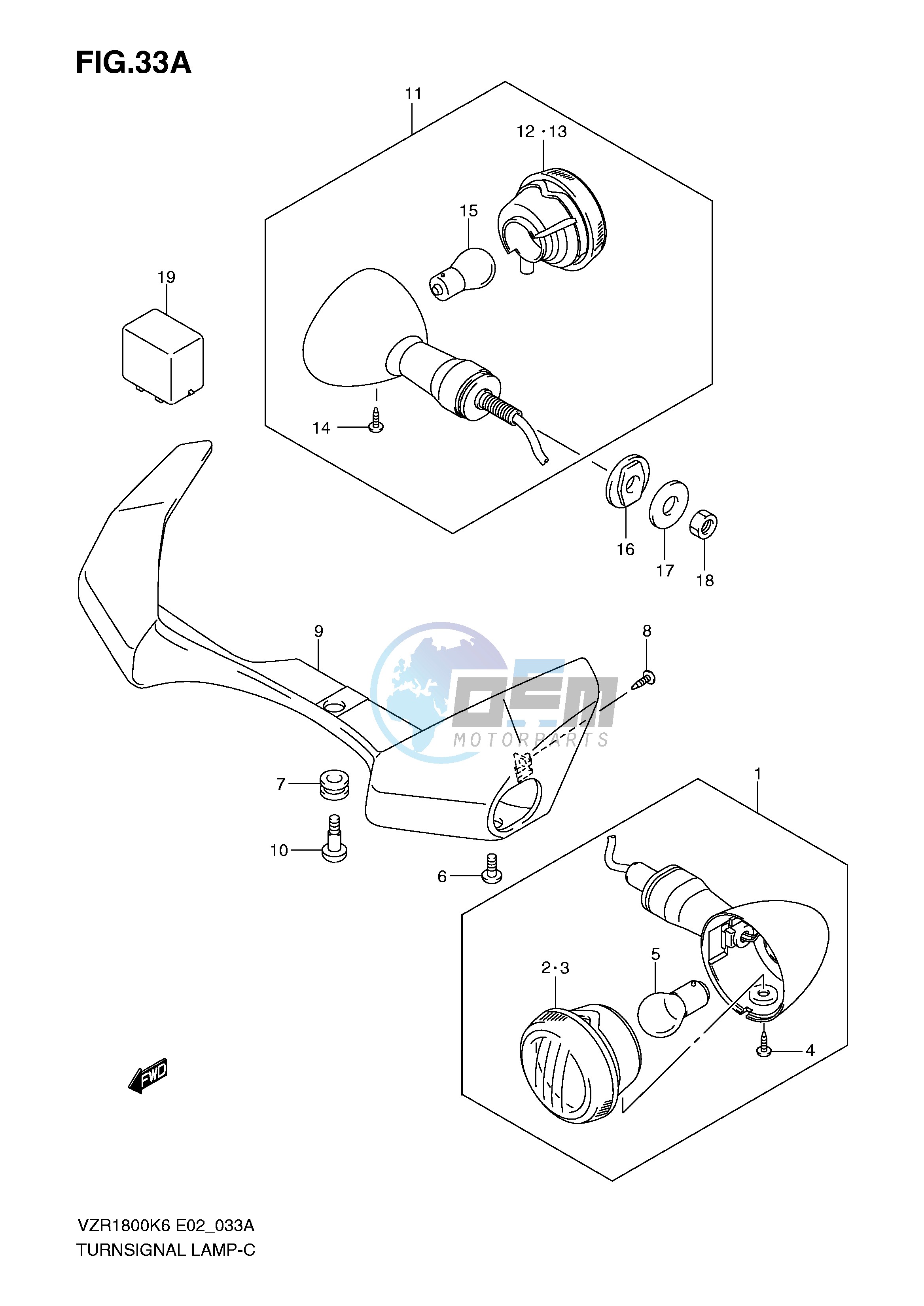 TURNSIGNAL LAMP (VZR1800K8 K9 L0 U2K8 UFK9 UFL0 NK8 NK9 NU2K8 NUFK9)