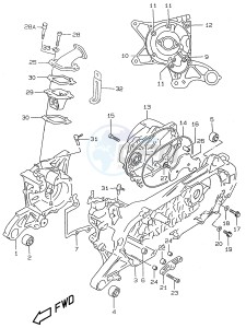 AY50 (V-W-X-Y) katana drawing CRANKCASE (model AY50 V W X Y)