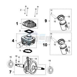 LUDIX 14 L ELEGANCE drawing CRANKSHAFT ALUMINIUM