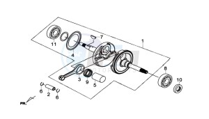 GTS 300i drawing CRANKSHAFT / PISTON / PISTON RING