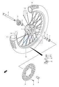 DR-Z250 (E3-E28) drawing FRONT WHEEL (MODEL K1 K2 K3 K4)