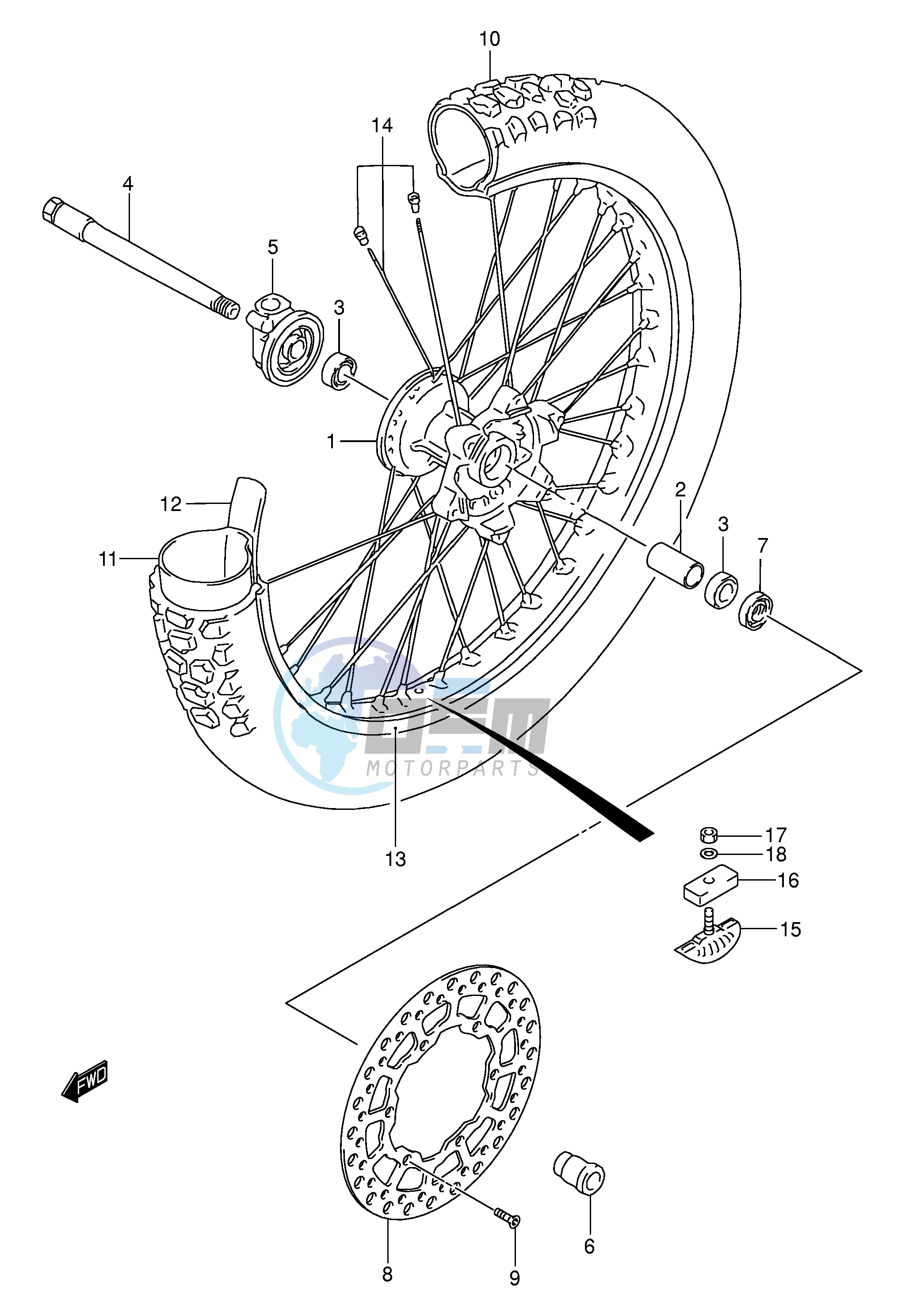 FRONT WHEEL (MODEL K1 K2 K3 K4)