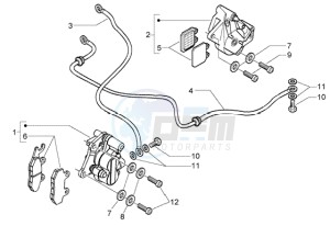 Granturismo 200 L U.S.A. drawing Brake calipers - Brake pipes