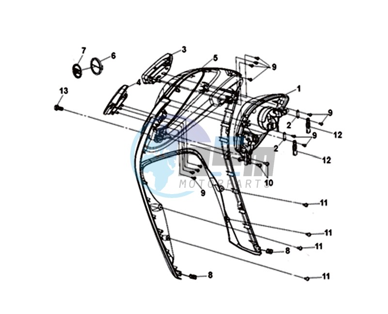 FRONT COWL /  INDICATOR / BINNENB.