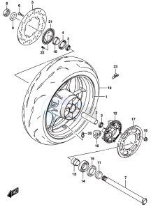 GSX-R1000 ARZ drawing REAR WHEEL (FOR YVB,YWW)