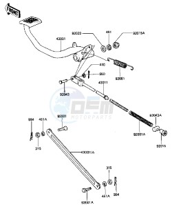 KZ 440 D [LTD BELT] (D2-D5) [LTD BELT] drawing BRAKE PEDAL_TORQUE LINK -- 81-83 D2_D3_D4_D5- -