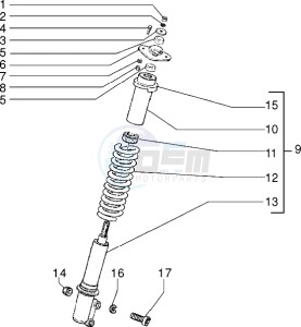 Sfera RST 125 drawing Front shock absorber