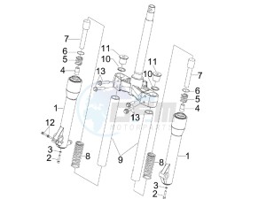 Beverly 125 Tourer e3 drawing Fork components (MVP)