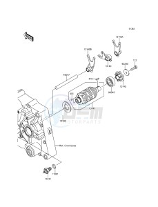 KLX150L KLX150EEF XX (EU ME A(FRICA) drawing Gear Change Drum/Shift Fork(s)