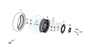 GTS 125I drawing FRONT WHEEL