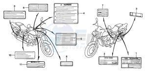 VT750DC SHADOW drawing CAUTION LABEL