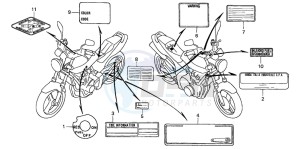 CB600F CB600F drawing CAUTION LABEL (CB600F2/F3/4/5/6)